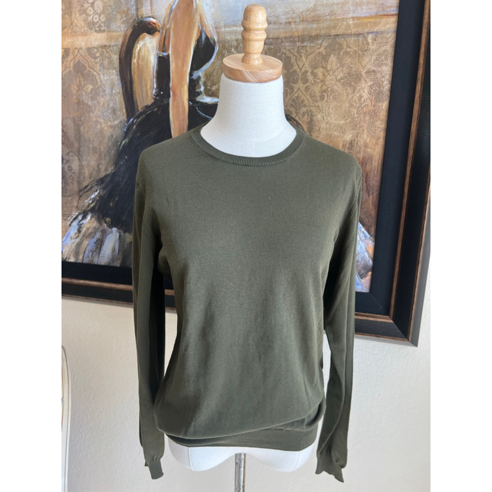 CROSSLEY Crew Neck Sweater M Olive Green Made in Italy